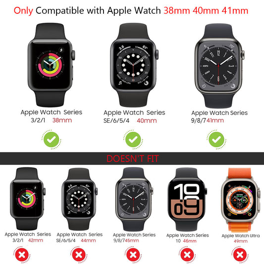 38mm 40mm 41mm PU Leather Replacemen Bands For Apple Watch Series