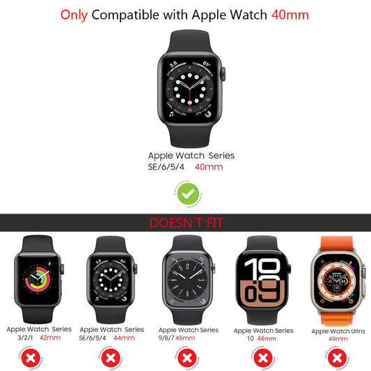 40mm Shockproof Cover Case with Tempered Glass Screen Protector For Apple Watch Series