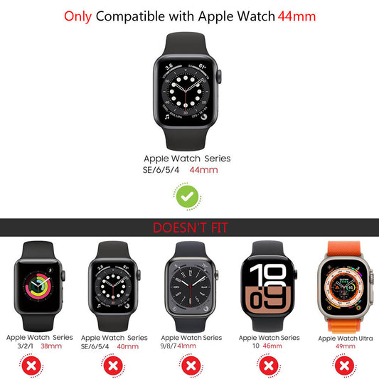 44mm Shockproof Cover Case with Tempered Glass Screen Protector For Apple Watch Series