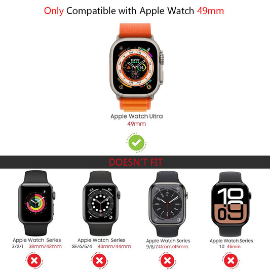 49mm Shockproof Cover Case with Tempered Glass Screen Protector For Apple Watch Series