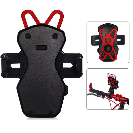 Phone Holder Handlebar Mount, for Motorcycle MTB Bike Bicycle GPS, with Silicone Stretch Net Clip, BKMT01