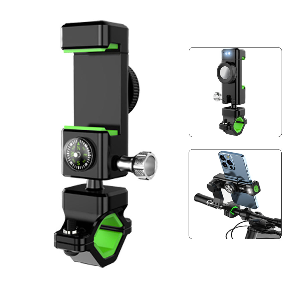 Phone Holder Handlebar Mount, for Motorcycle MTB Bike Bicycle GPS, with LED lights, BKMT02