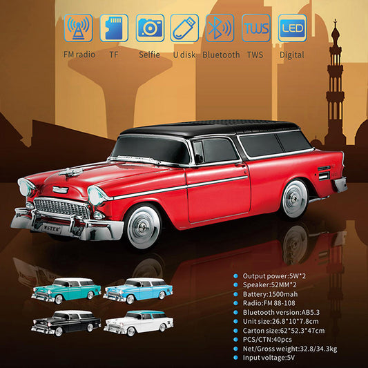 Portable Bluetooth Wireless Speakers, Fashion Cool Car Style, RGB Lights, without Kalack and Microphone, WS1955