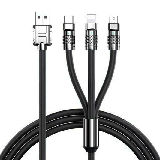 4ft / 1.2m 3 in 1 Multi Charger Cable Data Sync Cord with 3 different port Lighting/Type-C/Micro