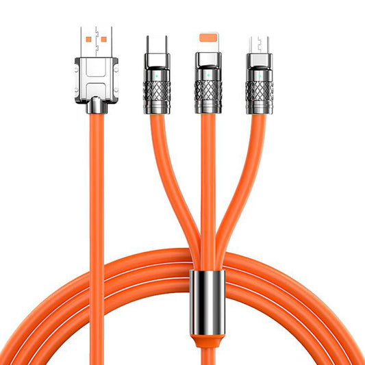 4ft / 1.2m 3 in 1 Multi Charger Cable Data Sync Cord with 3 different port Lighting/Type-C/Micro