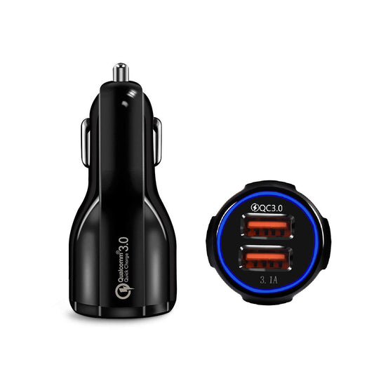 Car Charger Automobile Cigarette Adaptor, Dual USB-A Port QC 3.0 Fast Charging
