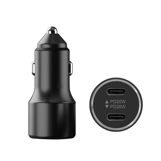 Car Charger Automobile Cigarette Adaptor, Dual USB-C Type C Port PD 20W Fast Charging
