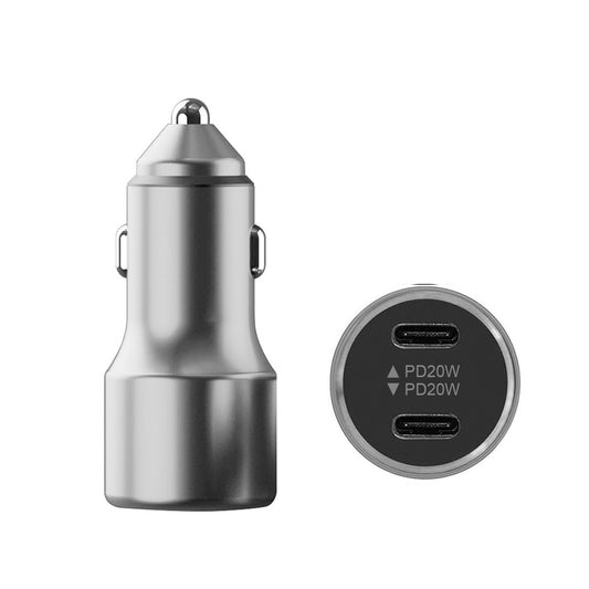 Car Charger Automobile Cigarette Adaptor, Dual USB-C Type C Port PD 20W Fast Charging