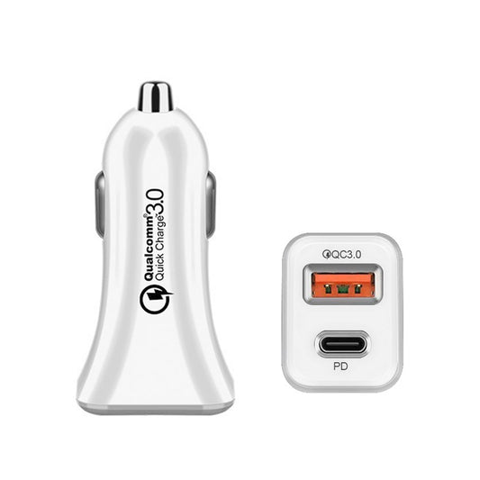 Car Charger Automobile Cigarette Adaptor, Dual Port USB-C PD 20W + USB-A QC 3.0 Fast Charging