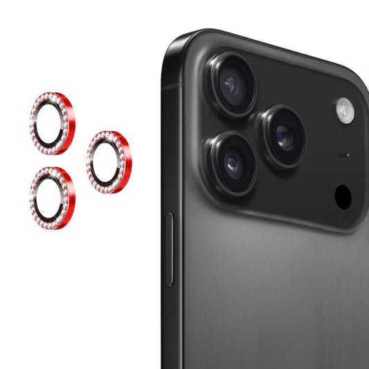 For iPhone 17 Pro Max Bling Rhinestones Camera Lens Tempered Glass Screen Protector CMA001