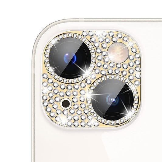 For iPhone 14 Bling Rhinestones Camera Cover Lens Tempered Glass Screen Protector