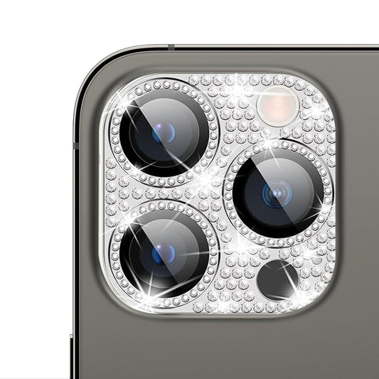 For iPhone 14 Pro Max Bling Rhinestones Camera Cover Lens Tempered Glass Screen Protector