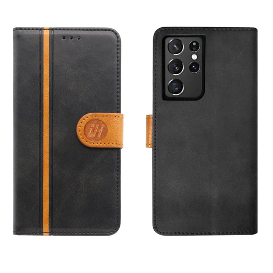 For Galaxy S21 Ultra Case Leather Flip Wallet Cover FWC104