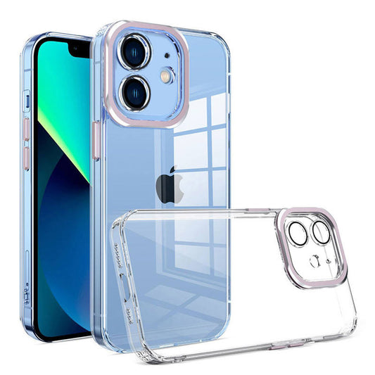 For iPhone 12 Case with Camera Protective Clear Hard Cover HDL124