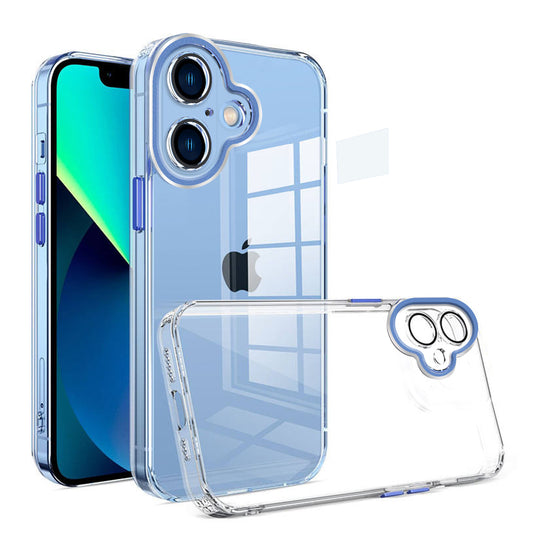 For iPhone 16 Case with Camera Protective Clear Hard Cover HDL124