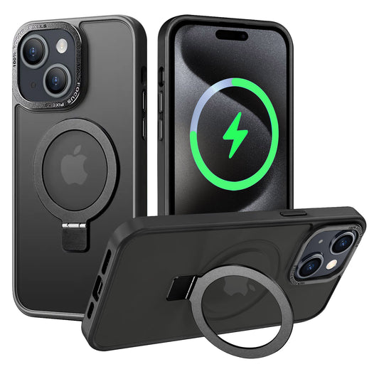 For iPhone 15 Case with Magsafe Charging Stand Matt Hard Cover HDL138