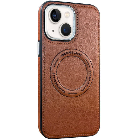 For iPhone 15 Case with Magsafe Charging Leather Hard Cover HDL139