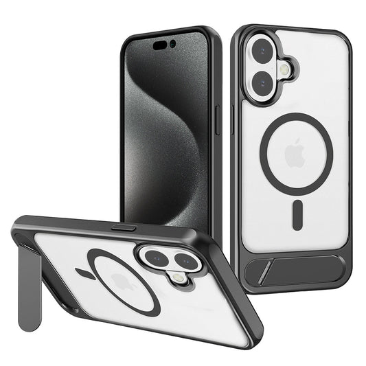 For Apple iPhone 17 Case Kickstand Shockproof Clear Hard Back Cover 6.3-inch HDL143