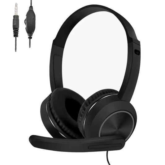 3.5mm Jack Wired Headphones, Over Ear Stereo Headset with Noise Reducing Boom Mic and in-Line Controls, for Kids Students Teachers Learning Studying and Office Work HDSET-G30