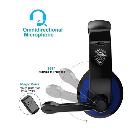 3.5mm Jack Wired Headphones, Over Ear Stereo Headset with Noise Reducing Boom Mic and in-Line Controls, for PS4/XBOX One/iPad/Latop/Mobile/Computer/Gaming HDSET-J07