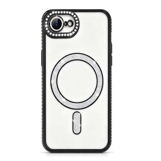 For iPhone 16e Case Clear Rhinestones Glitter Bling Slim Soft Cover SFL146