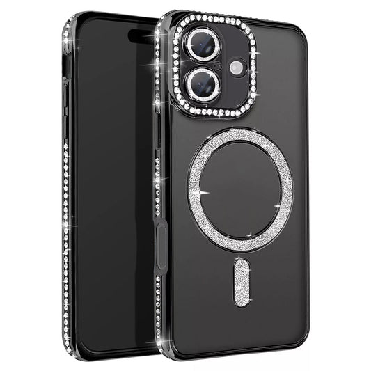 For iPhone 17 Case Clear Rhinestones Glitter Bling Slim Soft Cover SFL146