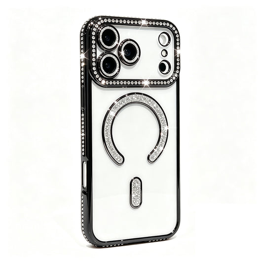 For iPhone 18 Pro Case Clear Rhinestones Glitter Slim Soft Cover SFL146