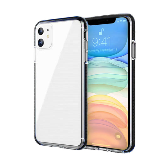 For iPhone 12 Mini Case with Seperate Color Bumper Transparent Soft Cover SFL79