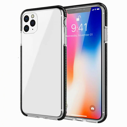 For iPhone 12 Pro Max Case with Seperate Color Bumper Transparent Soft Cover SFL79