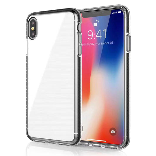 For iPhone Xs Max Case with Seperate Color Bumper Transparent Soft Cover SFL79