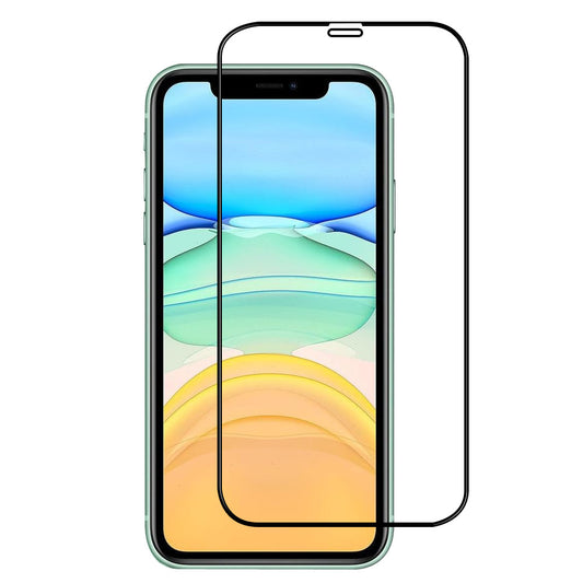 For iPhone 11 (6.1 inch) Clear 10D Full Coverage Tempered Glass Screen Protector Black Frame