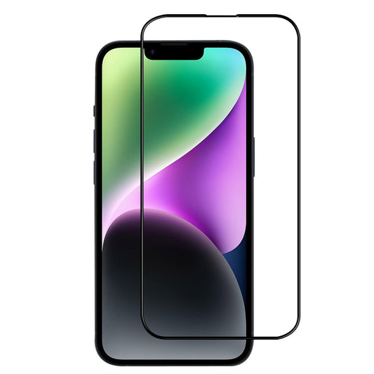 For iPhone 14 Pro Max (6.7 inch) Clear 10D Full Coverage Tempered Glass Screen Protector Black Frame