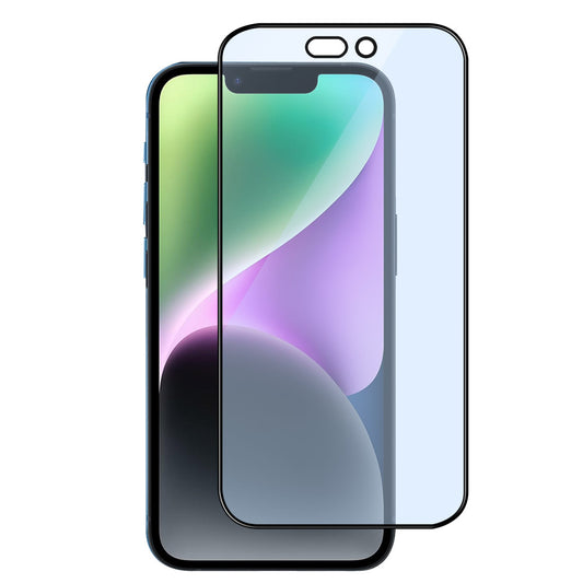 For iPhone 14 Pro Max (6.7 inch) Blue Light Filter Full Coverage Tempered Glass Screen Protector