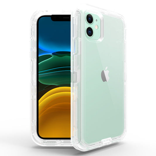 For iPhone 12 Case Heavy Duty Defender Clear Cover with Belt Clip TRL55