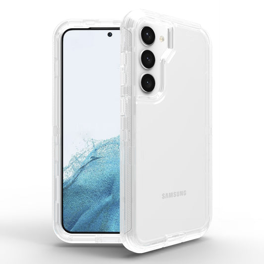 For Galaxy S23 Case Heavy Duty Defender Clear Cover with Belt Clip TRL55