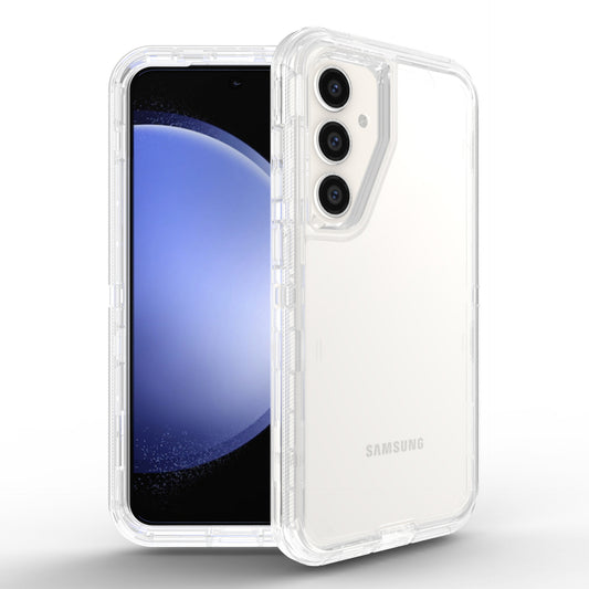 For Galaxy S24 Case Heavy Duty Defender Clear Cover with Belt Clip TRL55