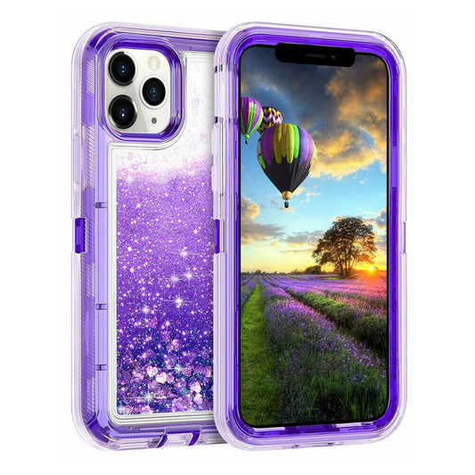 For iPhone 15 Pro Case Heavy Duty Defender Glitter Cover TRL56