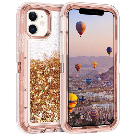 For iPhone 12 Case Heavy Duty Defender Glitter Cover TRL56