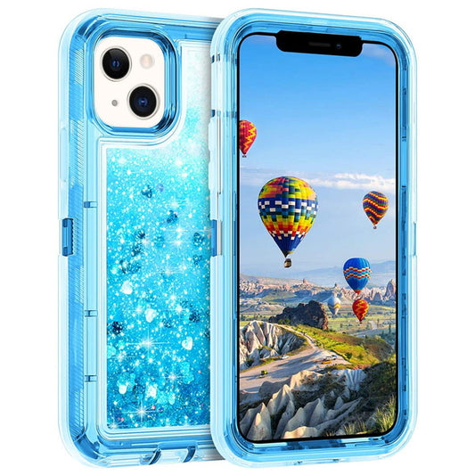 For iPhone 15 Case Heavy Duty Defender Glitter Cover TRL56