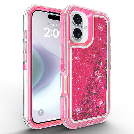For iPhone 16 plus Case Heavy Duty Defender Glitter Cover TRL56