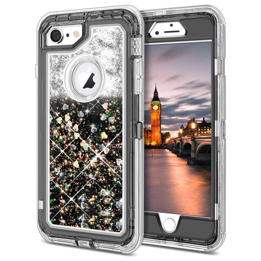 For iPhone SE2 6 7 8 Case Heavy Duty Defender Glitter Cover TRL56