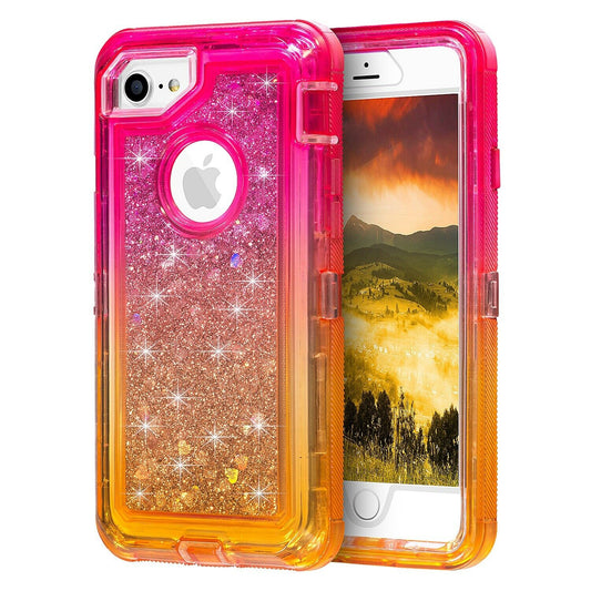 For iPhone SE2 6 7 8 Case Heavy Duty Defender Glitter Cover TRL85