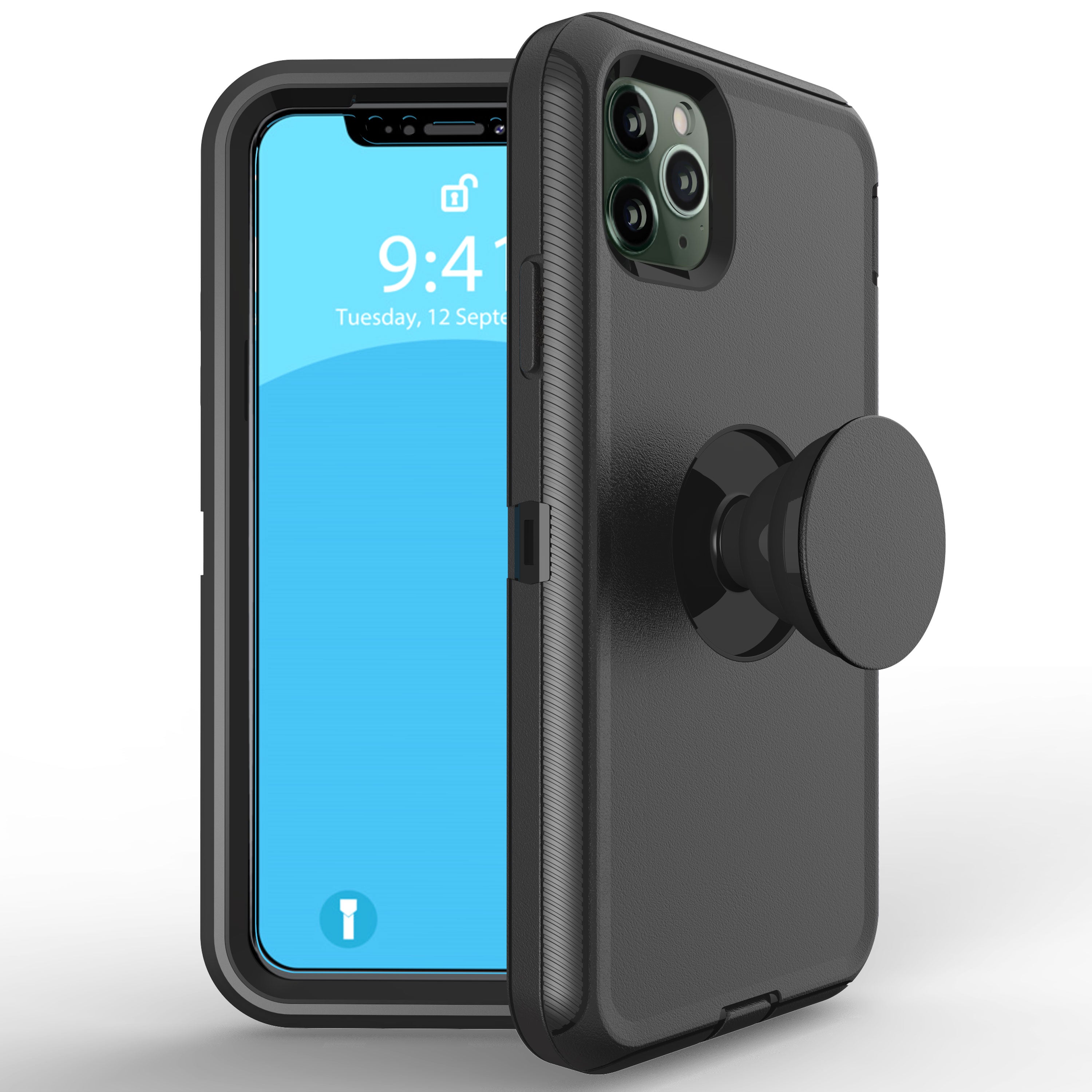 For iPhone 11 Pro Max Case Heavy Duty Defender with Air Kickstand Cove IHWIRELESS For iPhone 11 Pro Max Case Heavy Duty Defender with Air Kickstand Cove IHWIRELESS