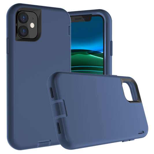 For iPhone 12 Case Heavy Duty Defender Liquid Silicone Cover TRL97