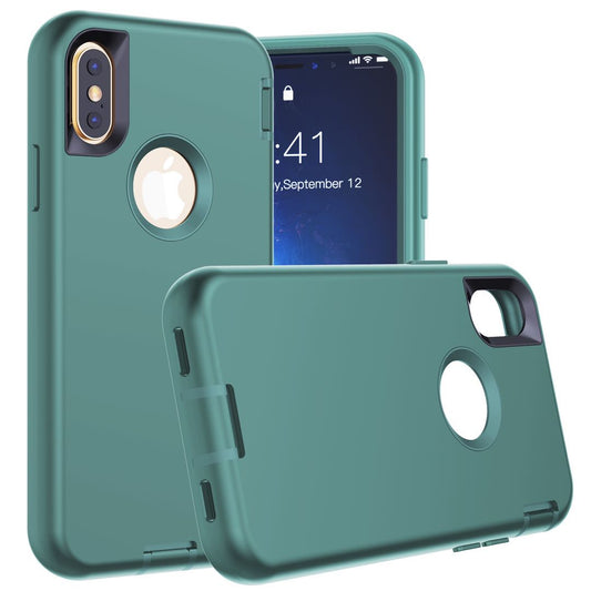 For iPhone Xs Max Case Heavy Duty Defender Liquid Silicone Cover TRL97