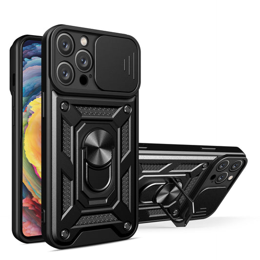 For iPhone 14 Pro Case with Magnetic Ring Holder Camera Hybrid Cover TWL126