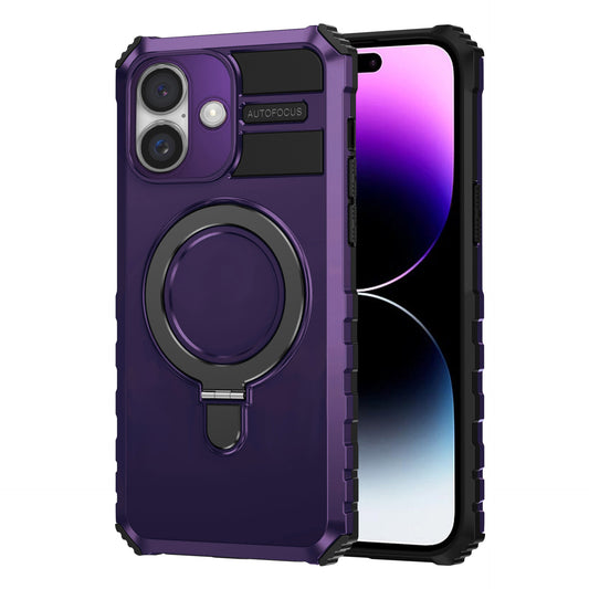 For iPhone 16 Plus Case with Magsafe Charging Stand Holder Hybrid Cover TWL145