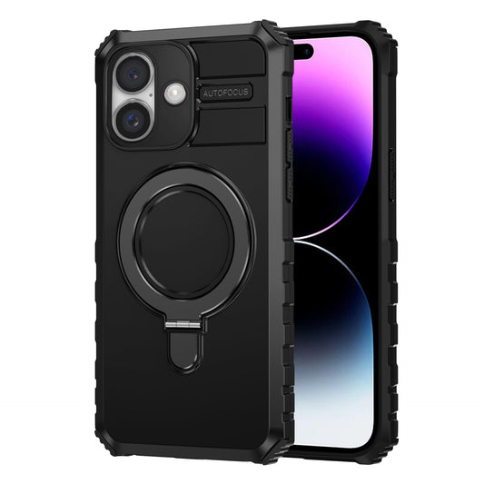 For iPhone 16 Plus Case with Magsafe Charging Stand Holder Hybrid Cover TWL145