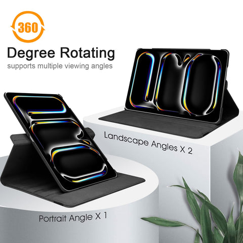 For iPad Pro 12.9 inch 4th 2020 5th 2021 6th 2022 Case 360 Degrees Rotating PU Leather Cover 360