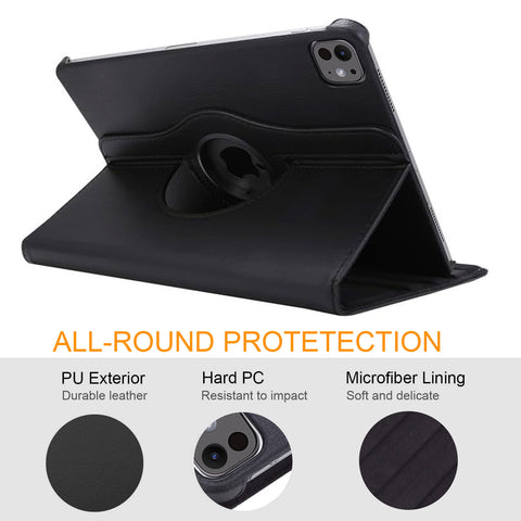 For iPad Pro 12.9 inch 4th 2020 5th 2021 6th 2022 Case 360 Degrees Rotating PU Leather Cover 360